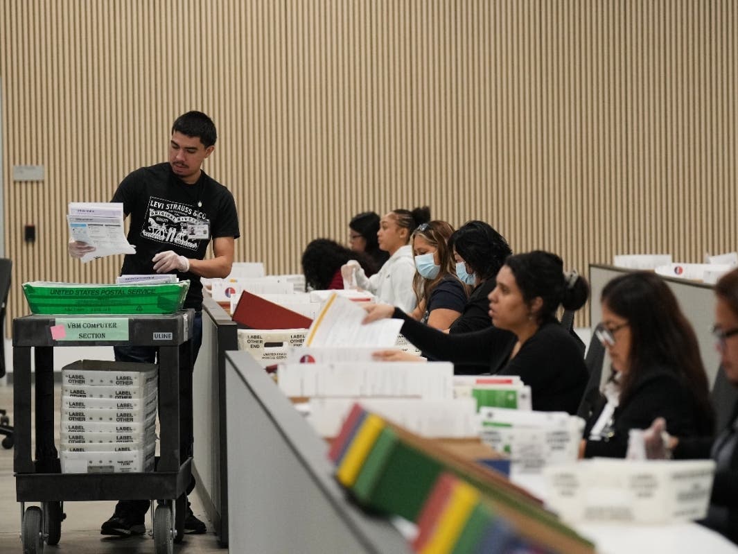 Ballots are inspected the day after California's primary election at the LA County Ballot Processing Center Wednesday, June 3, 2026, in City of Industry, Calif.