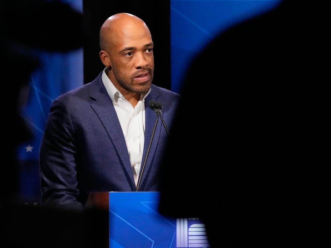 Democratic gubernatorial candidate Mandela Barnes talks during a primary debate in Milwaukee, Tuesday, July 28, 2026.
