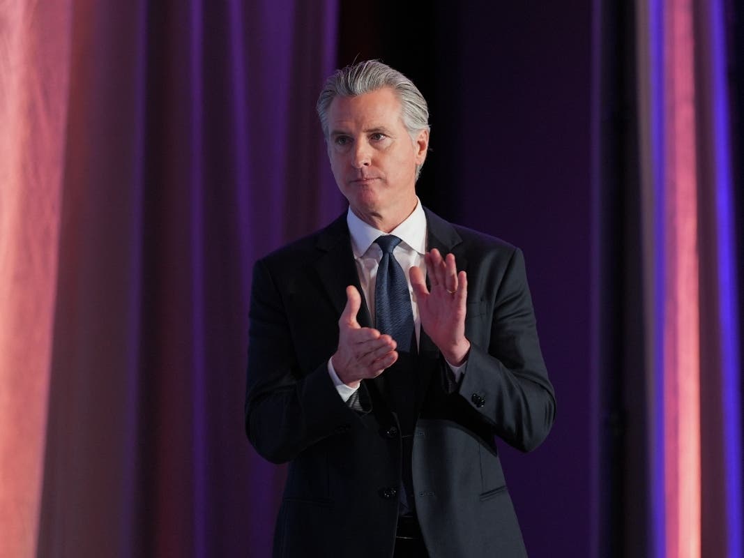 Gov. Gavin Newsom is introduced at the National Association of Latino Elected and Appointed Officials conference in Los Angeles, Tuesday, July 14, 2026.