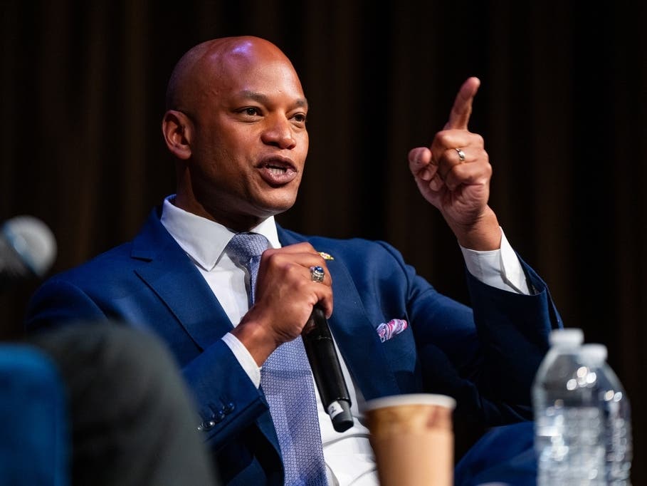 Wes Moore, governor of Maryland, speaks during the National Action Network (NAN) Convention in New York, April 9, 2026. 