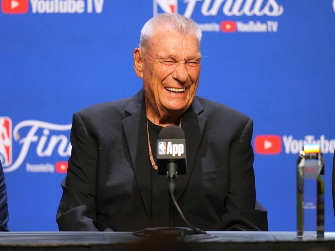 Chuck Daly Lifetime Achievement Award recipient Don Nelson speaks during a press conference before Game 2 of the NBA Finals basketball series against the Oklahoma City Thunder, June 8, 2025, in Oklahoma City.