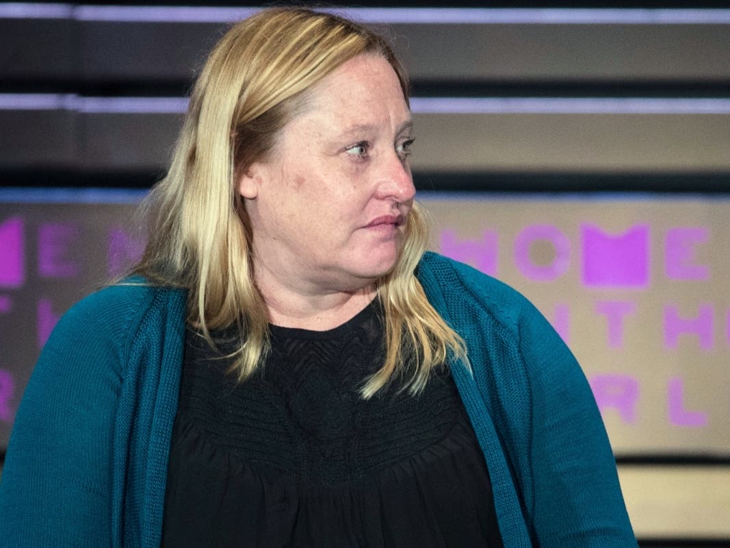 Heidi Beirich, of the Southern Poverty Law Center, speaks during the Women in the World Summit at Lincoln Center in New York, April 6, 2017.