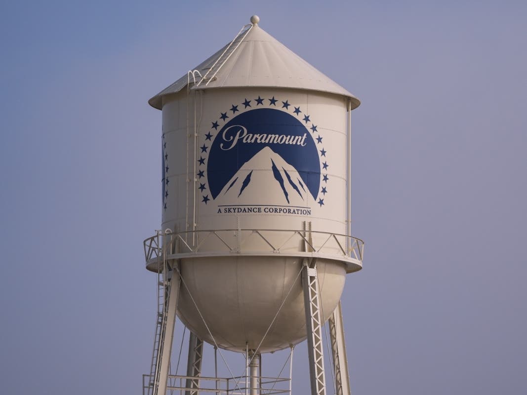 The Paramount Pictures water tower is seen in Los Angeles on Dec. 17, 2025.