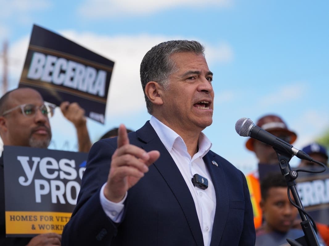 California gubernatorial candidate Xavier Becerra speaks at a news conference on California's housing affordability crisis in Long Beach, Calif., Friday, Sept. 4, 2026. 