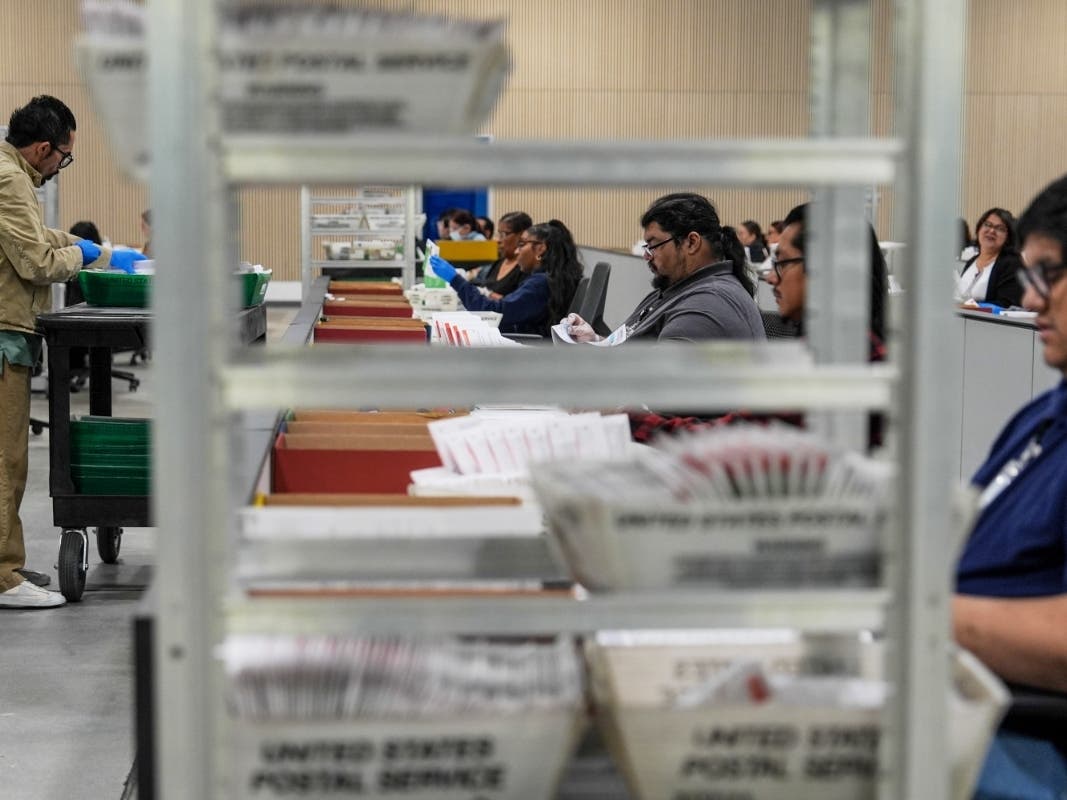  Ballots are inspected the day after California's primary election at the Los Angeles County Ballot Processing Center, June 3, 2026, in City of Industry, Calif. 