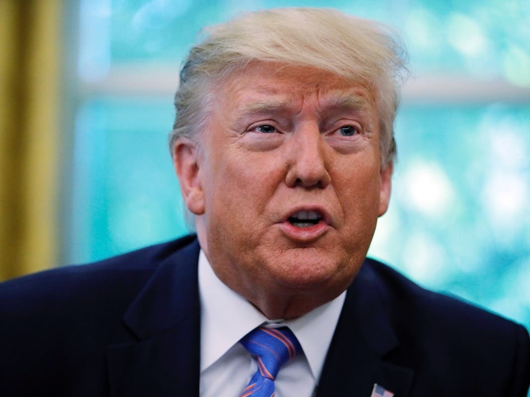President Trump talks during a signing ceremony in the Oval Office of the White House in Washington, Monday, July 1.
