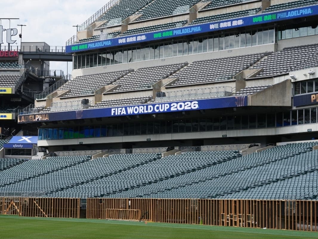 A general view of Lincoln Financial Field as it is rebranded as Philadelphia Stadium, Wednesday, May 13, 2026, ahead of the 2026 FIFA World Cup soccer matches in Philadelphia.