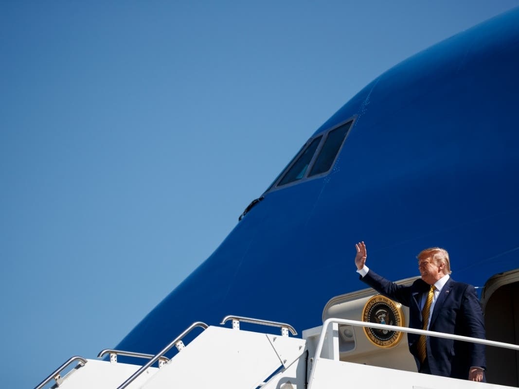 In just his third visit to the region as President, Trump met with big donors, disparaged liberal leaders, and drew crowds of protesters.