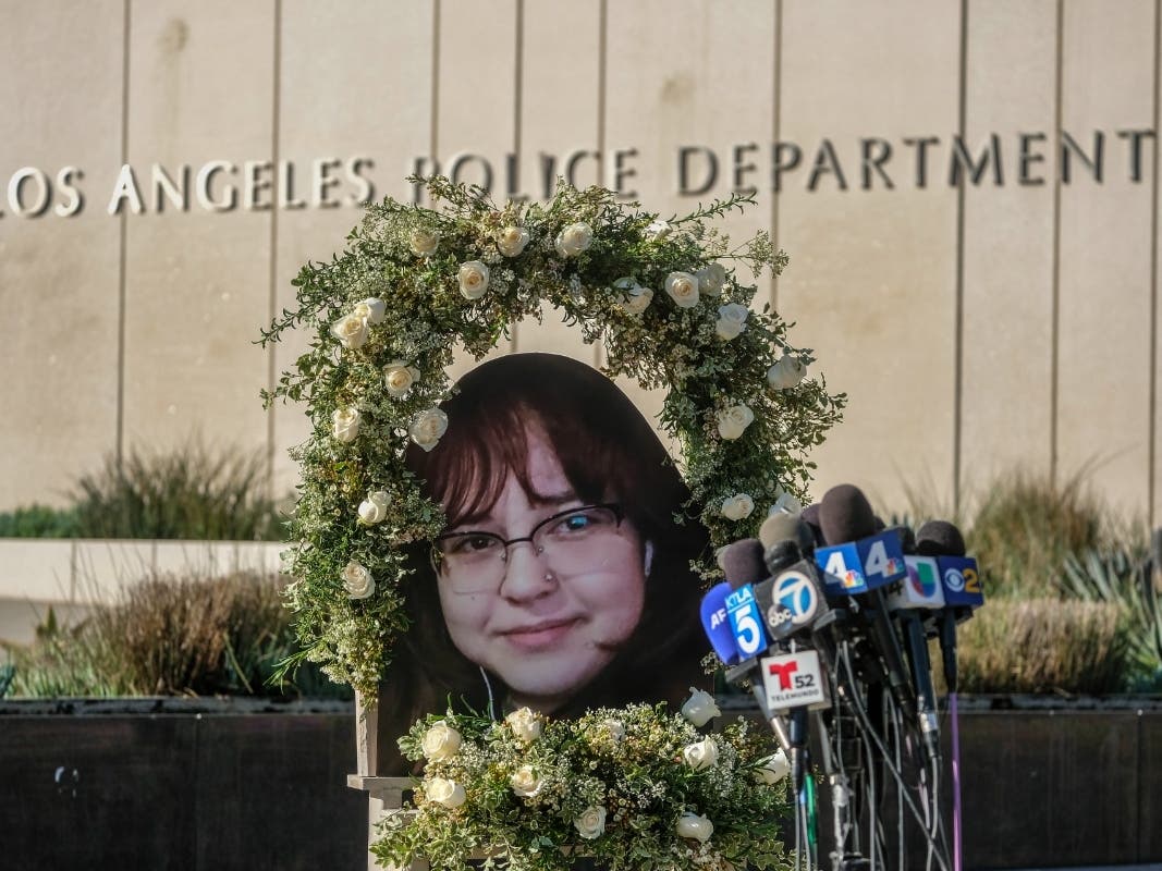 The parents of Valentina Orellana-Peralta -- the 14-year-old girl killed by a stray bullet fired by an LAPD officer at a North Hollywood clothing store, and their attorneys held a news conference to discuss the demand for transparency from the LAPD.