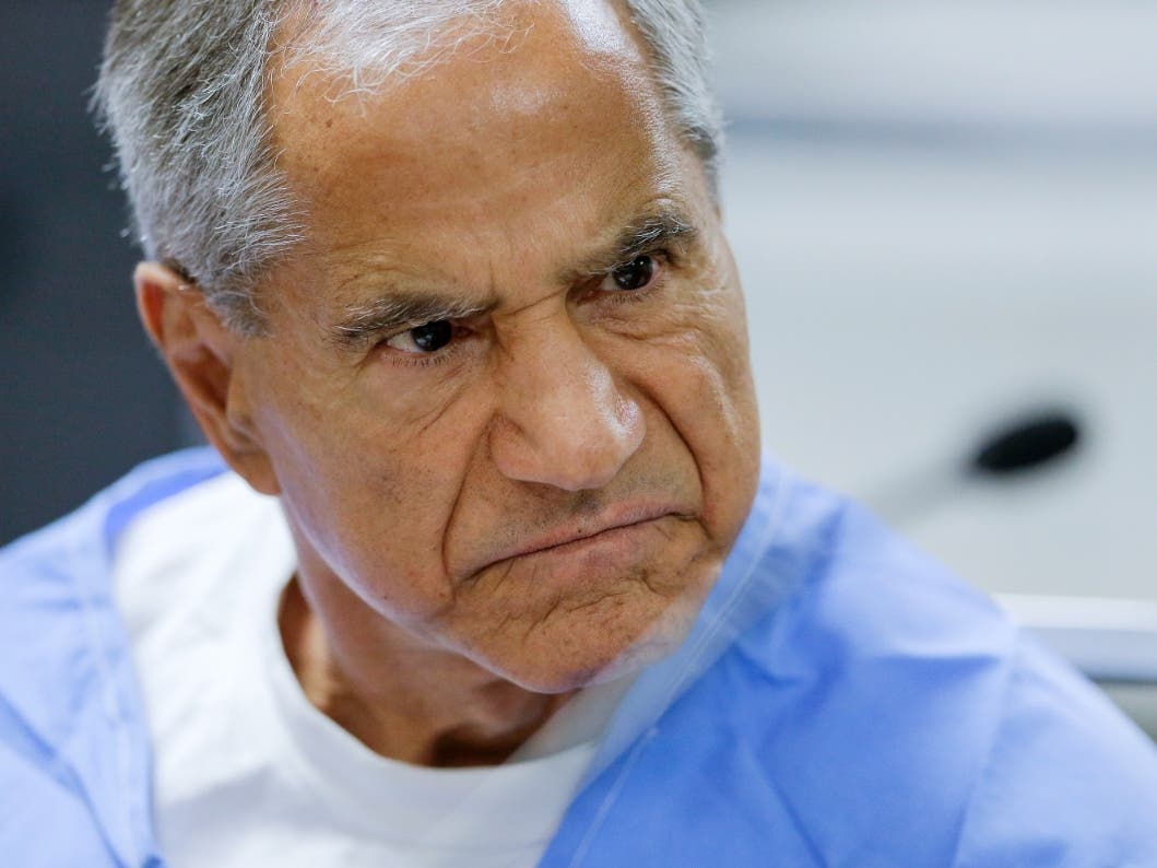 Sirhan Sirhan reacts during a parole hearing at the Richard J. Donovan Correctional Facility in San Diego. California Gov. Gavin Newsom on Thursday, Jan. 13, 2022, rejected releasing Robert F. Kennedy assassin Sirhan Sirhan from prison.
