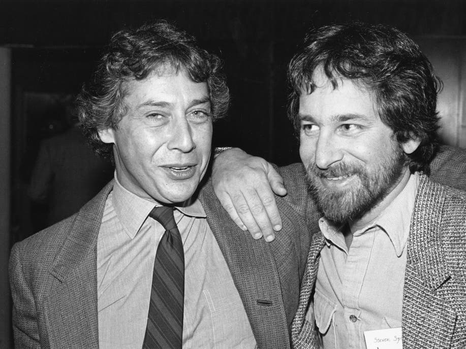 Directors Mark Rydell, left, and Steven Spielberg are seen together during a break at the 1981, Nominees Luncheon hosted by the Academy of Motion Picture Arts and Sciences in Beverly Hills, Calif. on Tues. March 10, 1982.