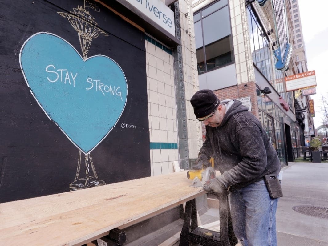 Estimates suggest nearly one-third of the U.S. economy's output has been erased for the quarter.