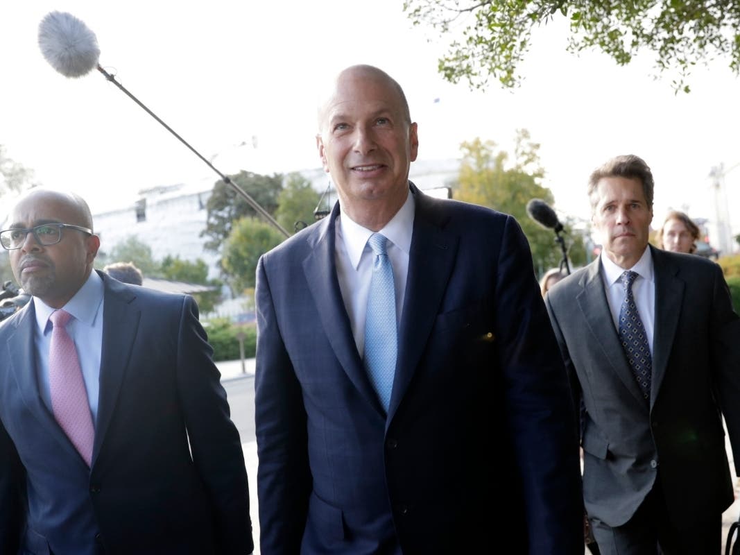 U.S. Ambassador to the European Union Gordon Sondland arrives for an interview with House committees in Washington on Thursday.