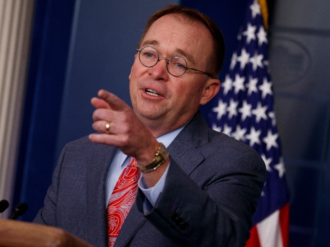 White House chief of staff Mick Mulvaney speaks at a press conference in Washington on Thursday.