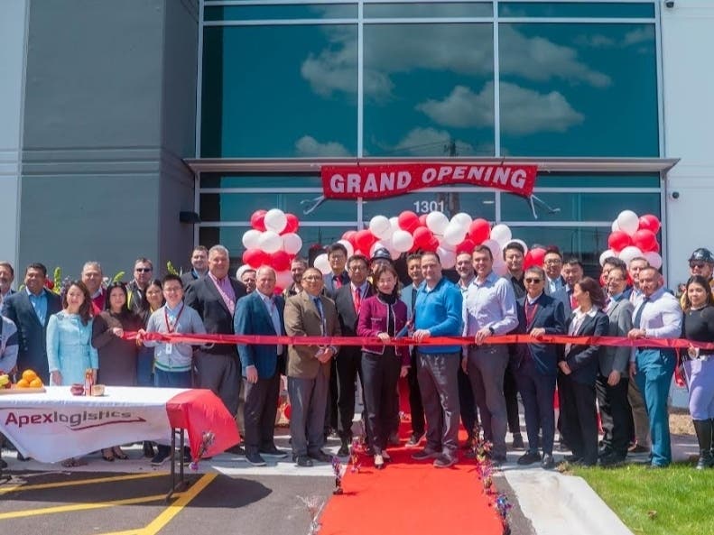 Bensenville officials and Apex Logistics executives on Wednesday hold a ribbon-cutting for the opening of Apex's business at 1301 Devon Avenue.