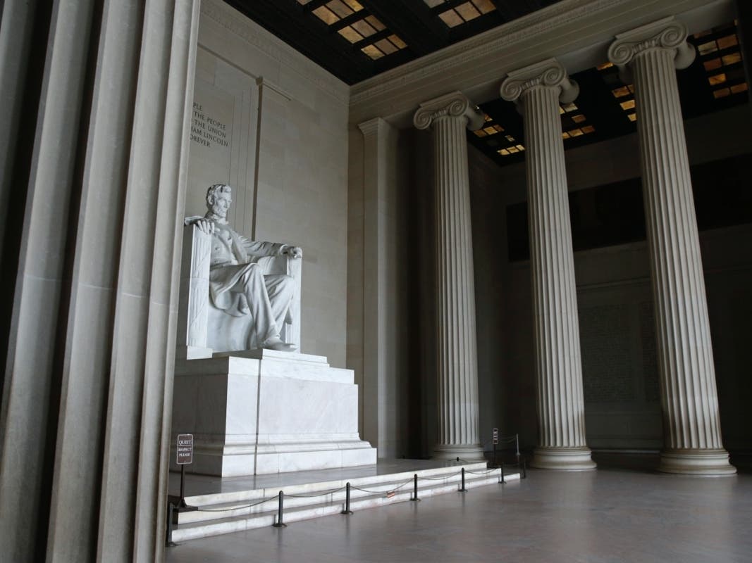 The Lincoln Memorial sits empty in Washington, Wednesday, March 25, 2020. Officials have urged Washington residents to stay home to contain the spread of the coronavirus.