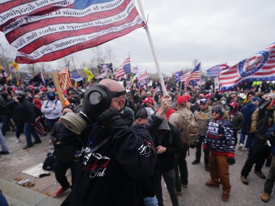 Trump supporters gather outside the Capitol, Wednesday, Jan. 6, in Washington.