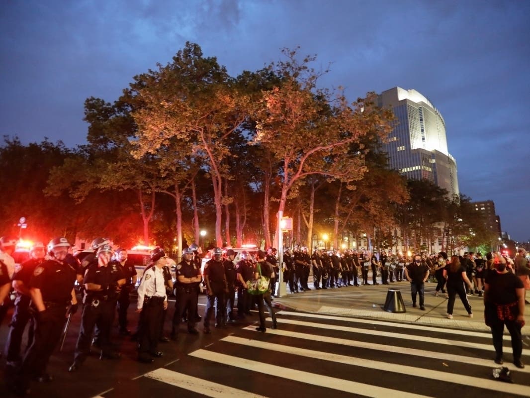 NYPD officers received quick condemnation late Wednesday after they busted up a peaceful protest in Cadman Plaza.