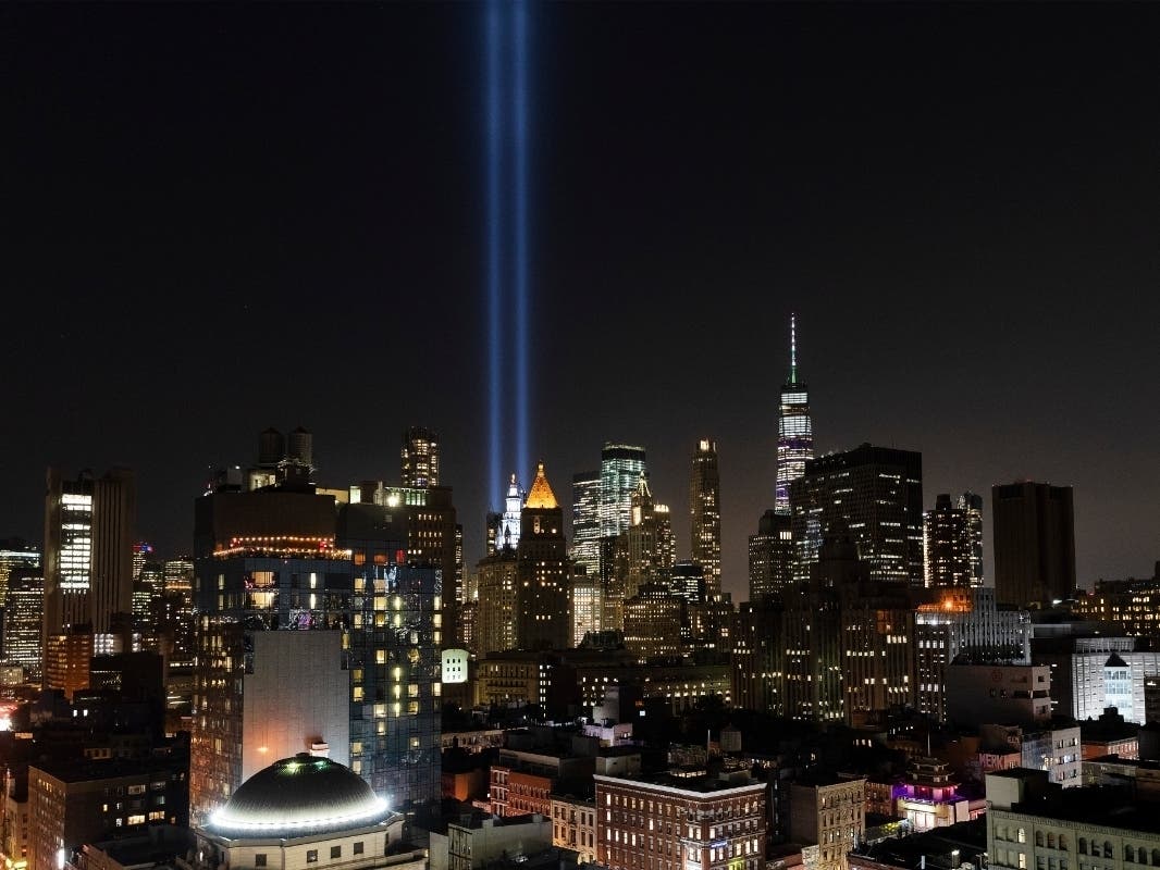 Twin beams of light won't shine at the former World Trade Center site on Sept. 11 this year, but buildings across the city will be lit up.