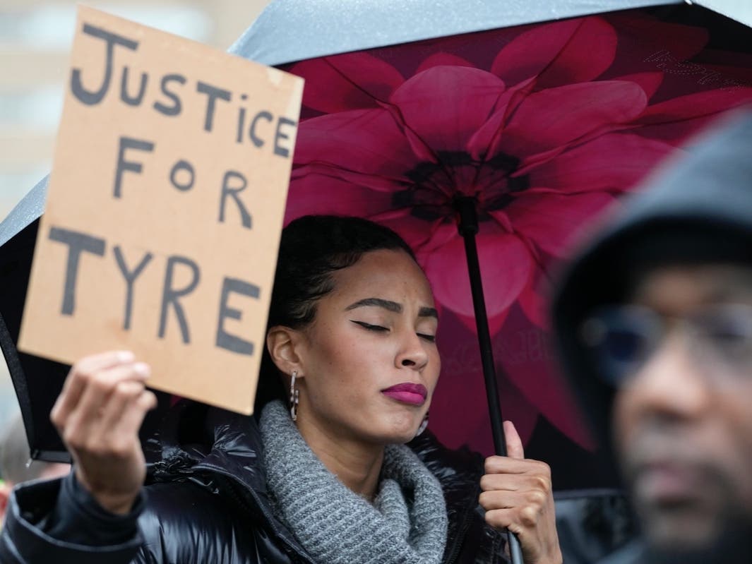 A protester in Memphis. Protests erupted in cities all across the country. 