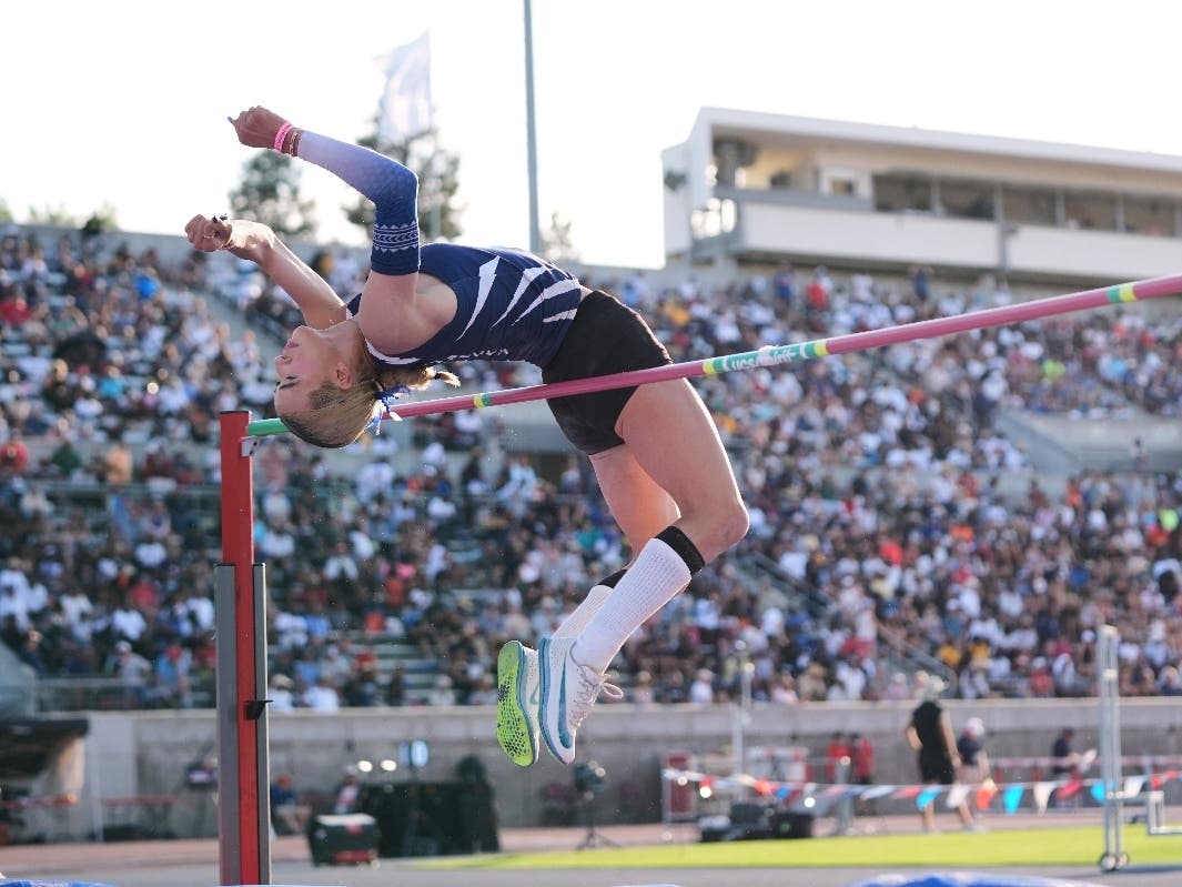 Senior AB Hernandez won the girls' long jump Saturday morning at the CIF Southern Section Division 3 Preliminaries at Yorba Linda High School.