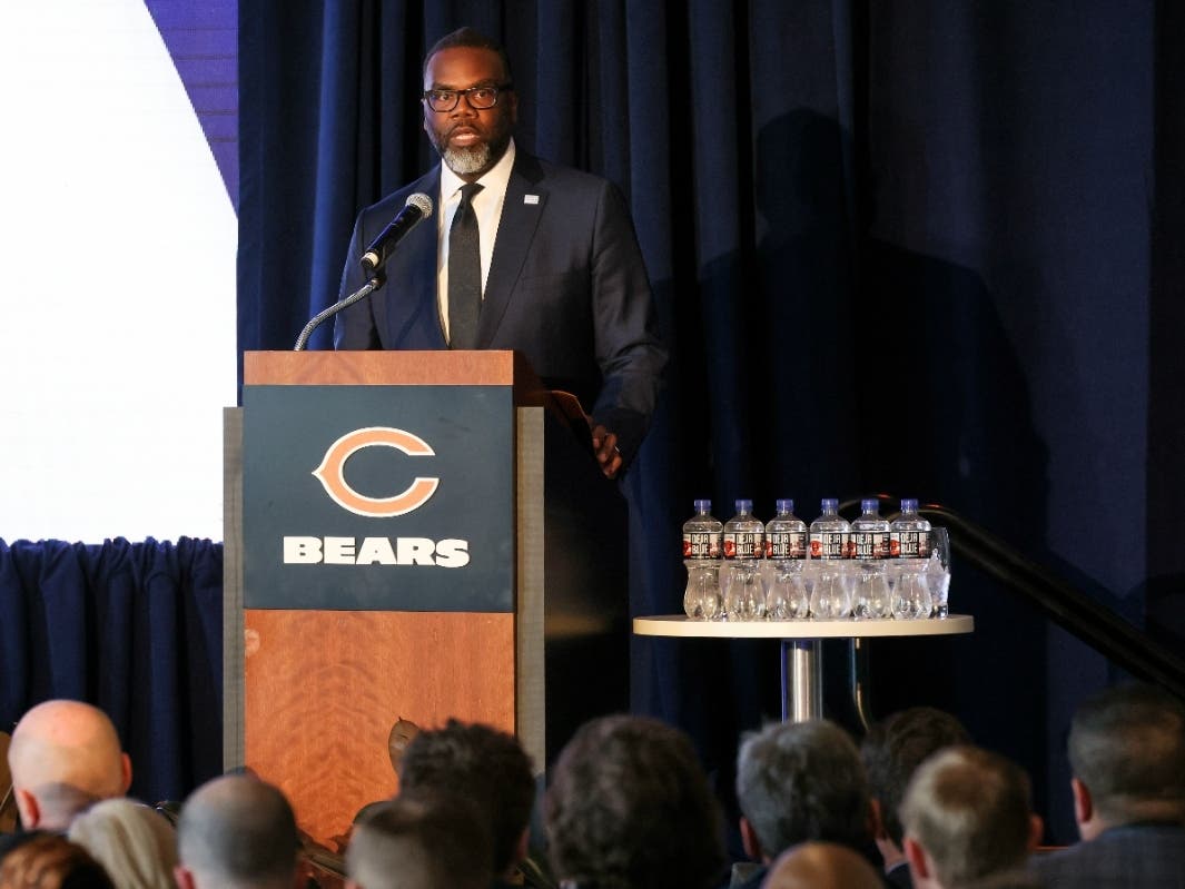 Chicago Mayor Brandon Johnson questioned the logistics of proposed stadium projects for the Bears in Arlington Heights and Hammond, Indiana. 
