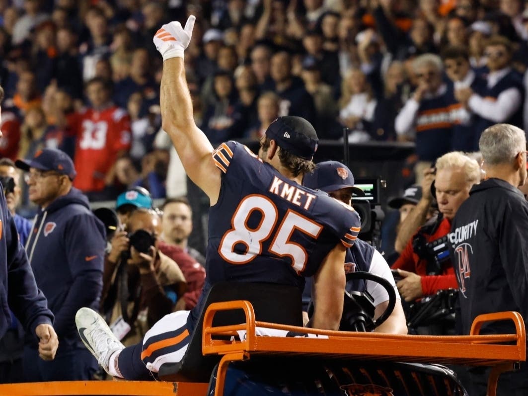 Cole Kmet’s football career took him from Saint Viator to Notre Dame before the Bears selected him with the 43rd overall pick in the second round of the 2020 NFL Draft.