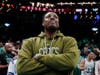 Former Boston Celtics' Paul Pierce before an NBA basketball game against the Miami Heat, Friday, Oct. 27, 2023, in Boston.