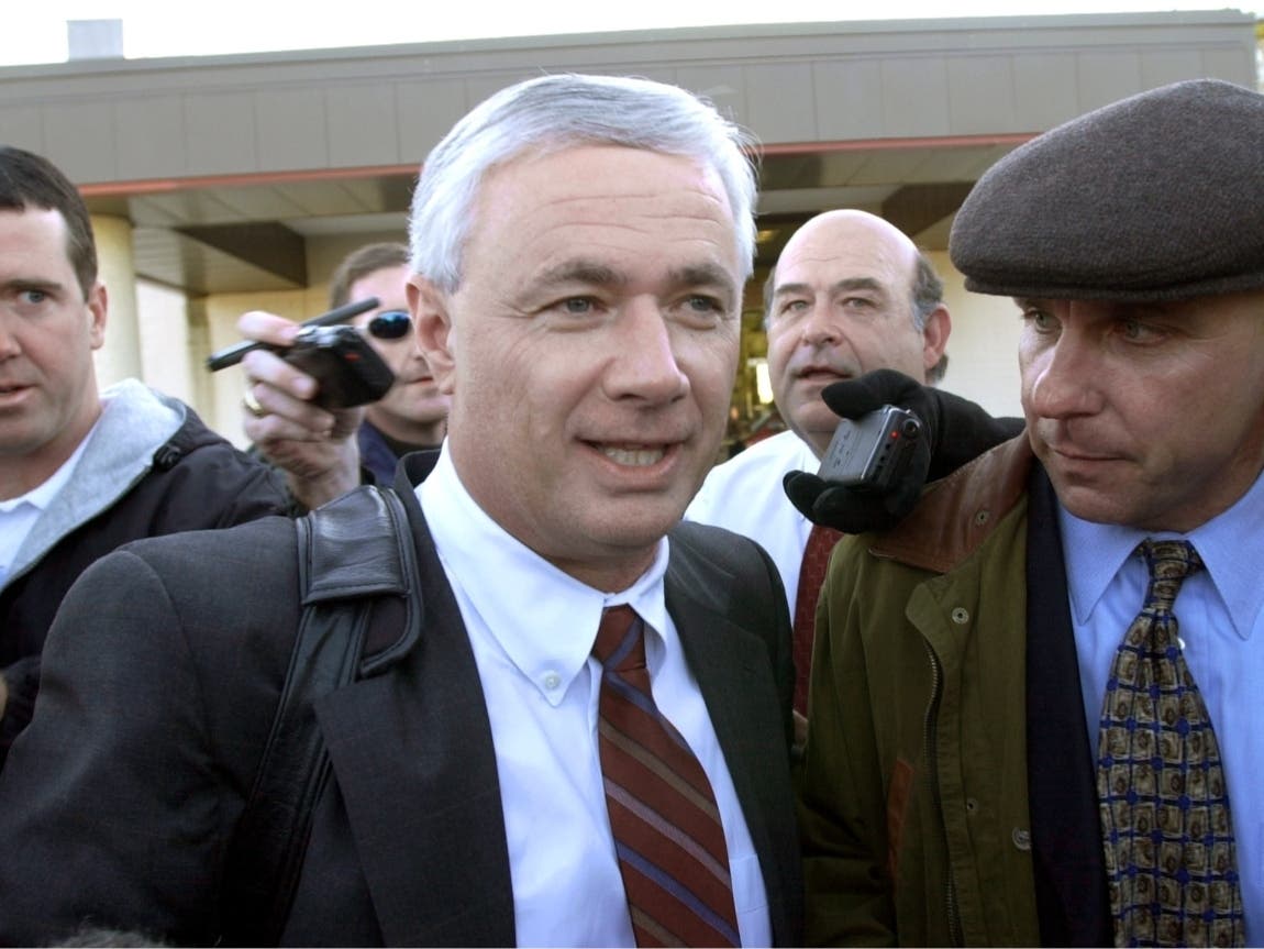 Former Alabama football coach Dennis Franchione answers a question about Alabama fans disappointment as he arrives in College Station, Texas Thursday, Dec. 5, 2002. Franchione is leaving Alabama to become the head coach at Texas A&M