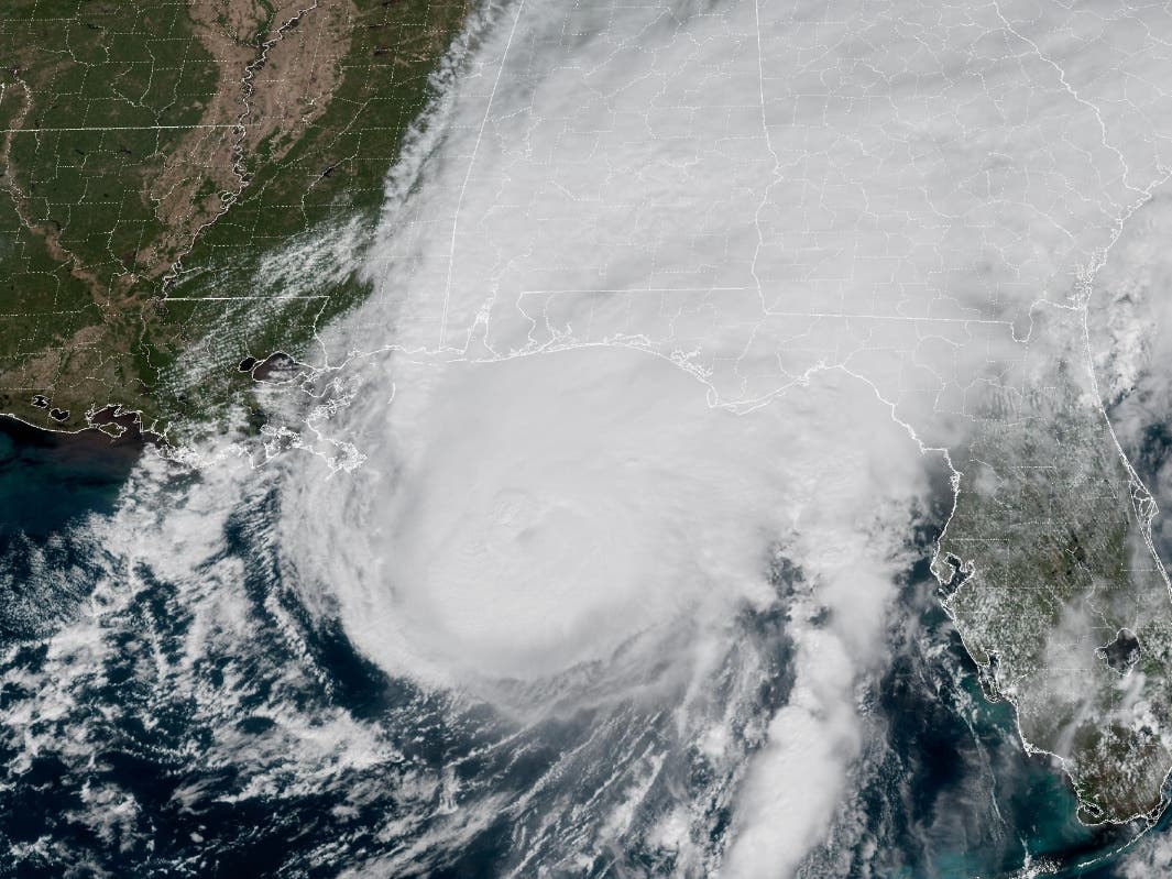 This GOES-19 GeoColor satellite image provided by the National Oceanic and Atmospheric Administration (NOAA) and taken at 1:06 p.m. EDT, Friday, Oct. 9 2026
