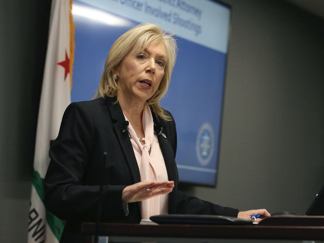 Sacramento County District Attorney Anne Marie Schubert speaks during a news conference in March 2019.