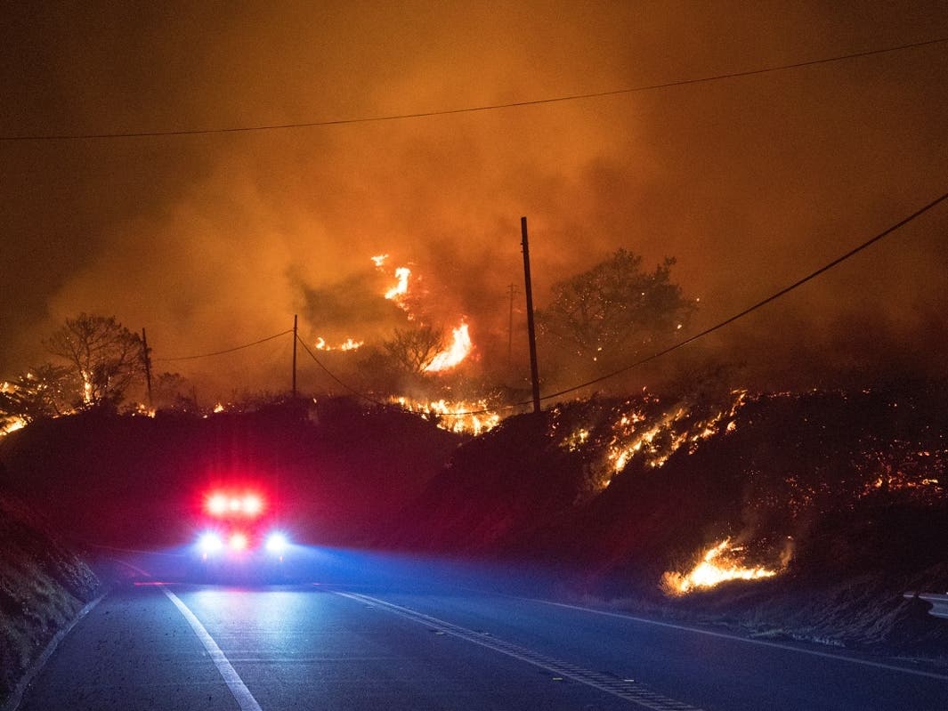 The Colorado Fire burns along Highway 1 near Big Sur.