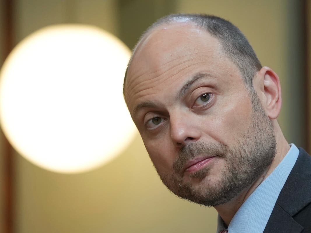 Vladimir Kara-Murza, the recently freed British citizen and Russian opposition politician, speaks during a news conference organised by the Global Magnitsky Justice Campaign and the Centre for Finance and Security at RUSI, in London, Friday, Sept. 20, 202