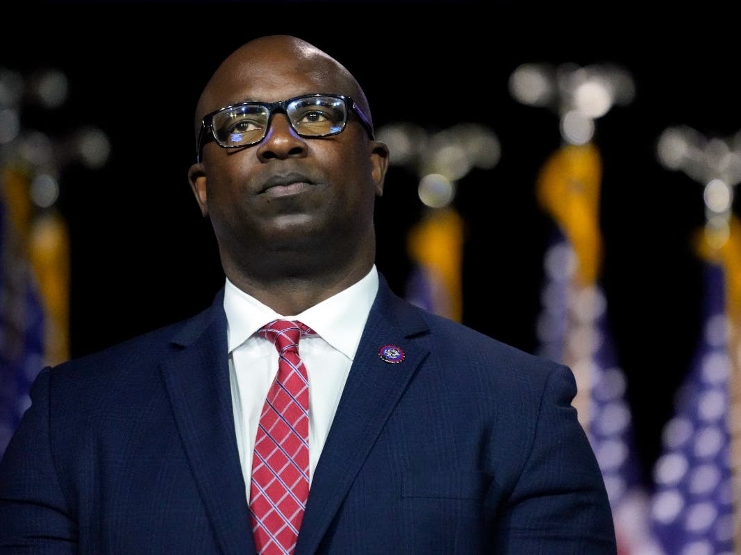FILE - Rep. Jamaal Bowman, D-N.Y., listens to fellow speakers before President Joe Biden speaks on the debt limit during an event at SUNY Westchester Community College, Wednesday, May 10, 2023, in Valhalla, N.Y.