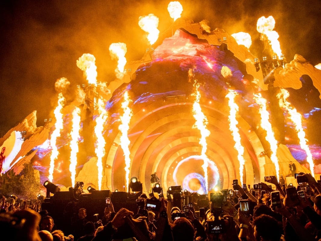 Travis Scott performs at Day 1 of the Astroworld Music Festival at NRG Park on Friday in Houston.