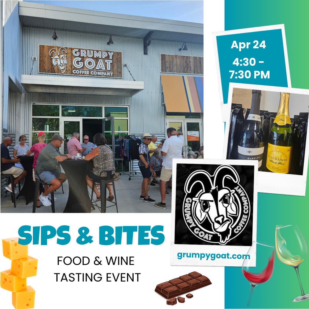 Grumpy Goat Coffee Sips and Bites tasting event