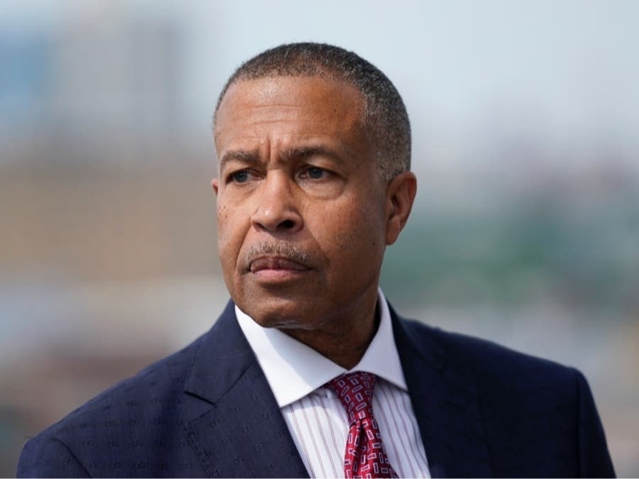 James Craig, a former Detroit Police Chief, announces he is a Republican candidate for Governor of Michigan in Detroit.