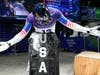 United States' Austin Florian arrives at the finish during a men's skeleton run at the 2026 Winter Olympics, in Cortina d'Ampezzo, Italy, Friday, Feb. 13.