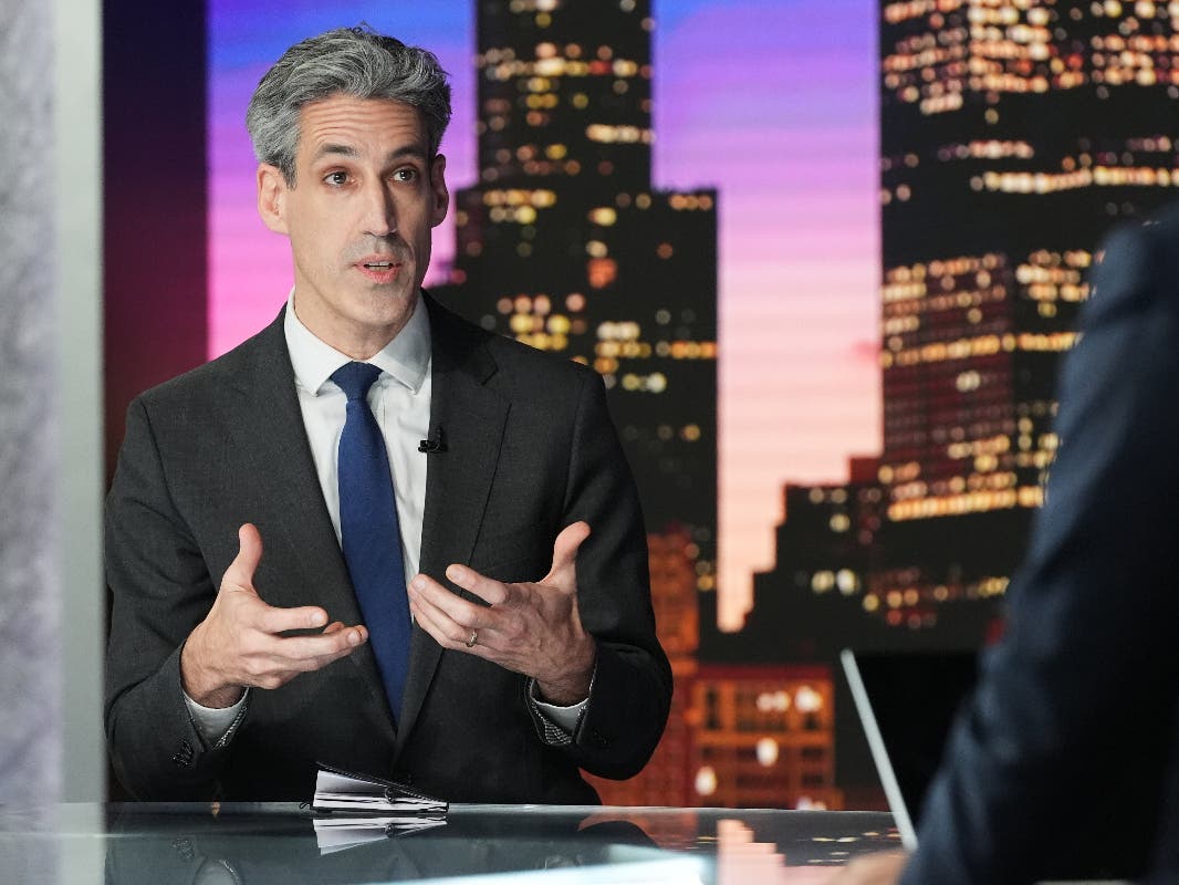 Democratic candidate for Congress Evanston Mayor Daniel Biss speaks during a U.S. House 9th District primary debate in Chicago.