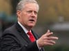 White House chief of staff Mark Meadows speaks with reporters at the White House, Oct. 21, 2020, in Washington. 