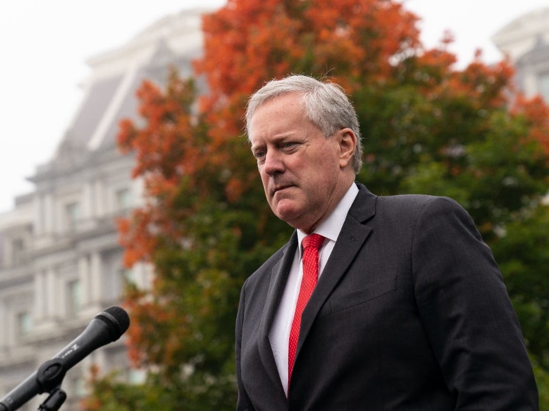 White House chief of staff Mark Meadows speaks with reporters at the White House, Wednesday, Oct. 21, 2020, in Washington.