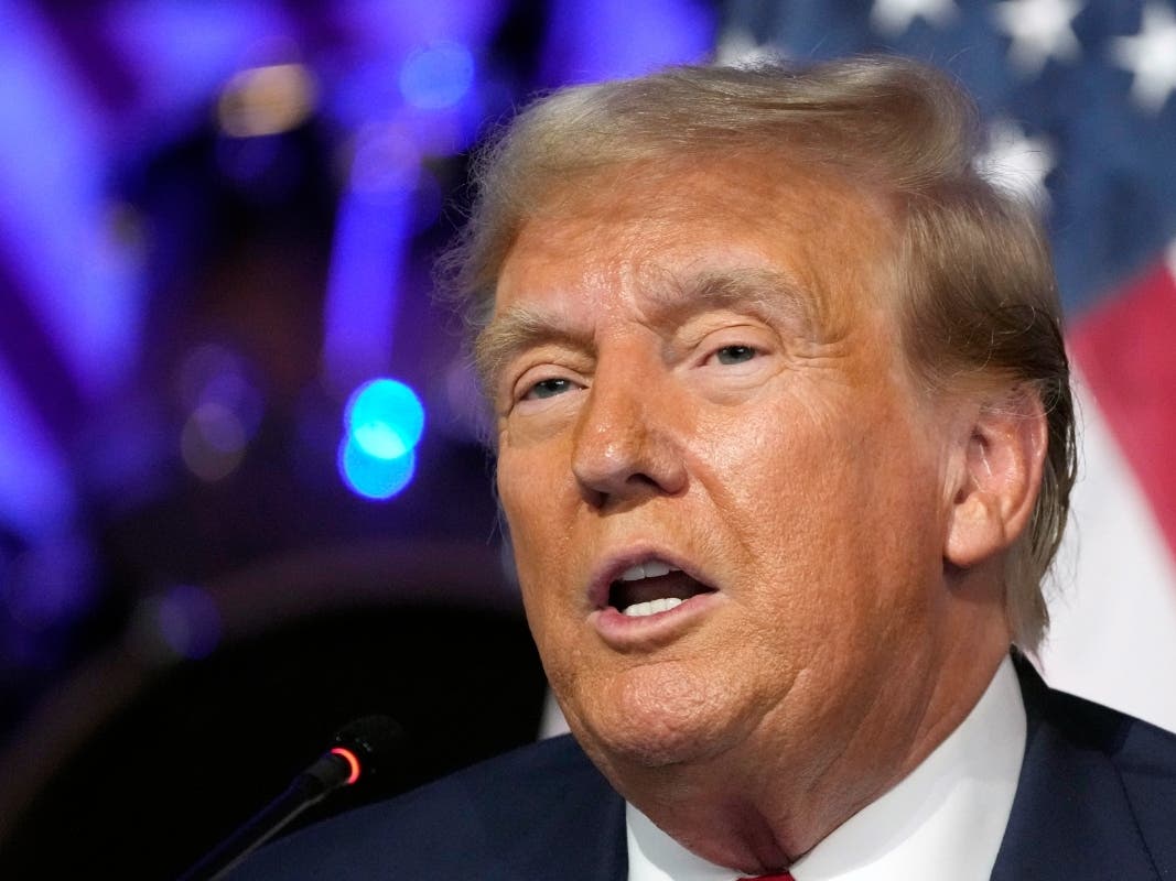 Republican presidential candidate former President Donald Trump speaks at a campaign event Saturday, June 15, 2024 in Detroit.