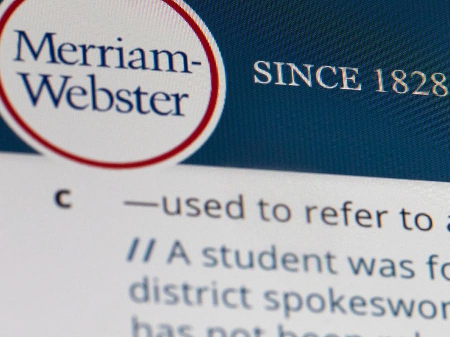 FILE - Merriam-Webster.com is displayed on a computer screen on Friday, Dec. 6, 2019, in New York. 