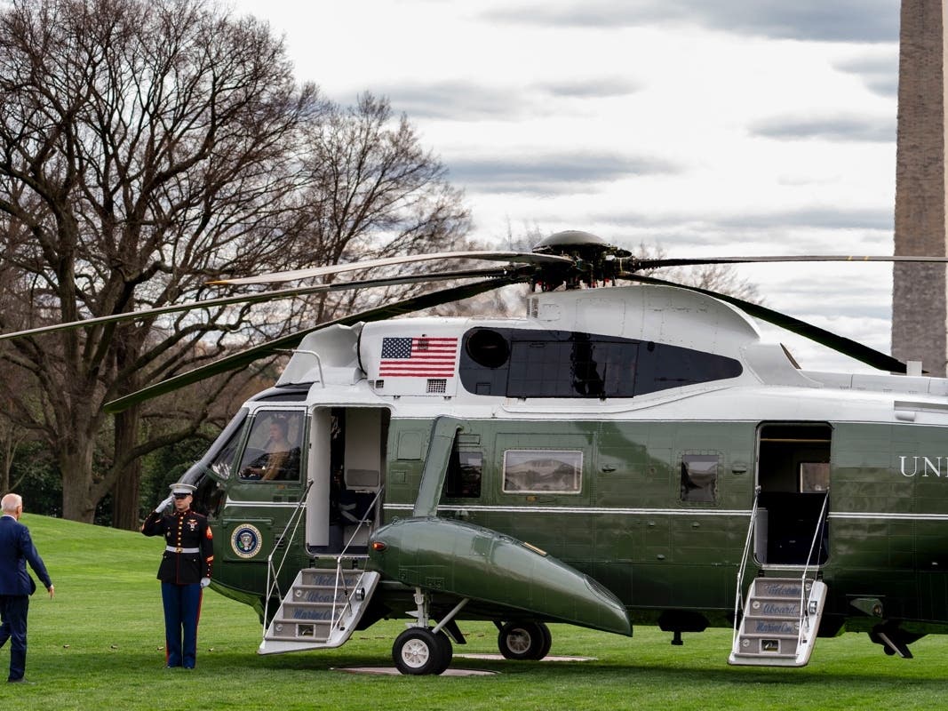 The VH-92 Patriot's problem was identified years ago as being its spitting rotors and engine exhaust that scorch grass, though a solution has yet to be found. 