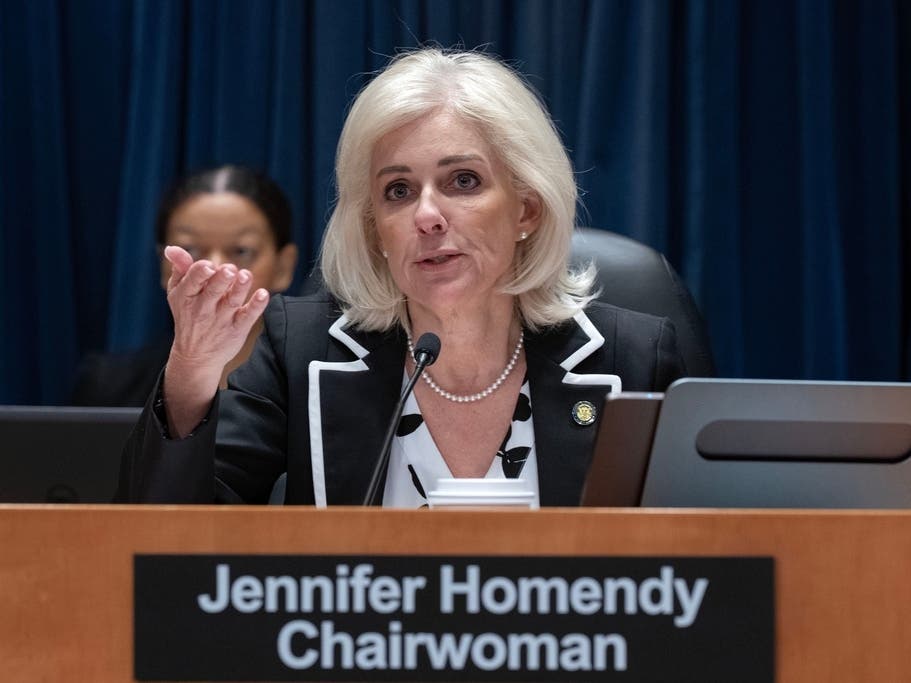 National Transportation Safety Board Chairwoman Jennifer Homendy presides over a NTSB hearing on the midair aircraft collision that killed 67 people near Washington Reagan National Airport, in Washington, Tuesday, Jan. 27, 2026.