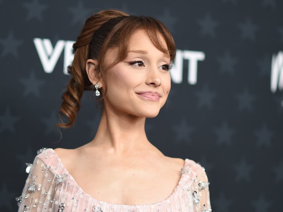 Ariana Grande arrives at the 31st Annual Critics Choice Awards on Sunday, Jan. 4, 2026, at The Barker Hanger in Santa Monica.