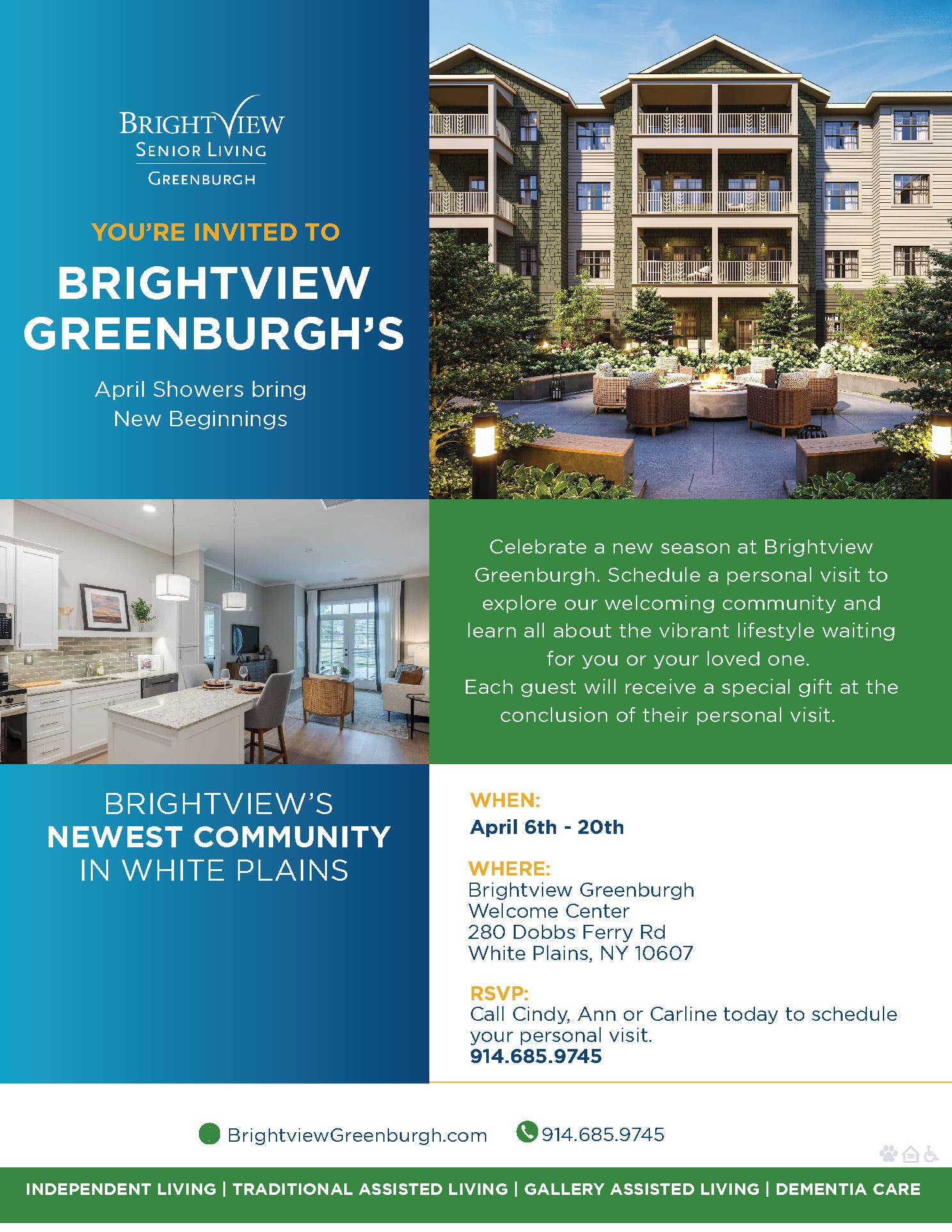 Brightview Greenburgh's April Showers bring New Beginnings