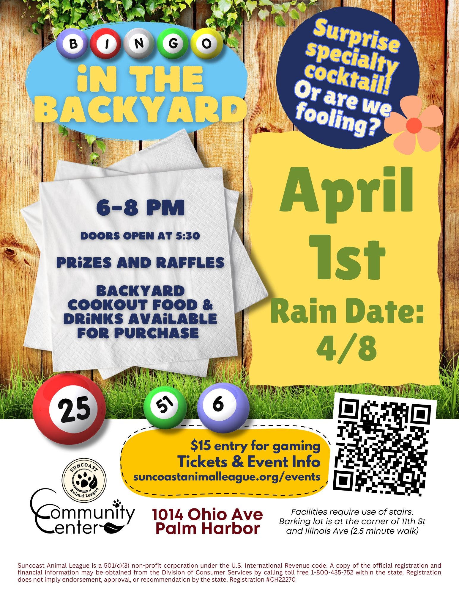 Bingo in the Backyard April 1st