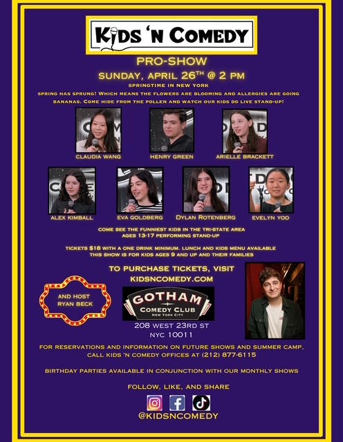 Kids 'N Comedy Presents: Springtime in New York Pro-Show 