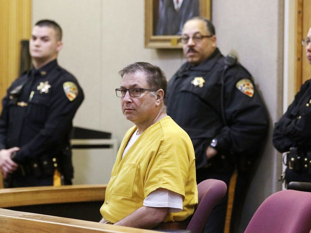 Paul Caneiro appears for his arraignment in the murders of his brother and his brother's family, before Judge Joseph W. Oxley at the Monmouth County Courthouse in Freehold, NJ, Monday, March 18, 2019.